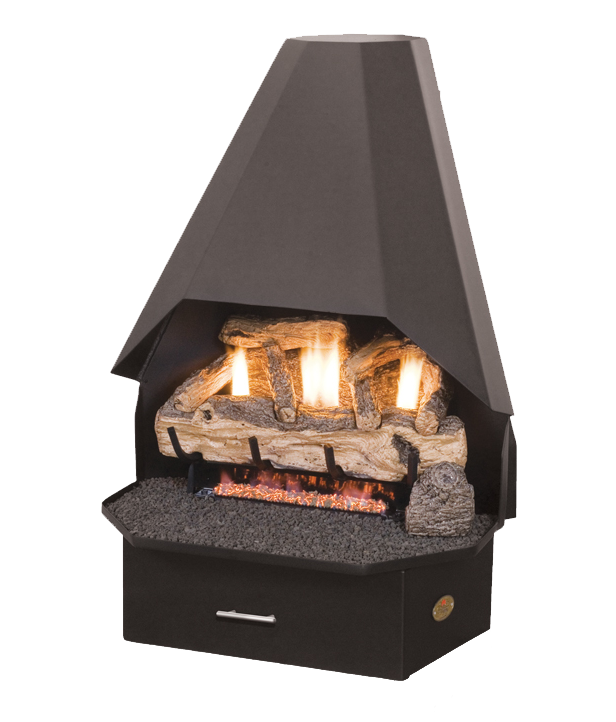 Freestanding Victorian Corner Vent free fireplace